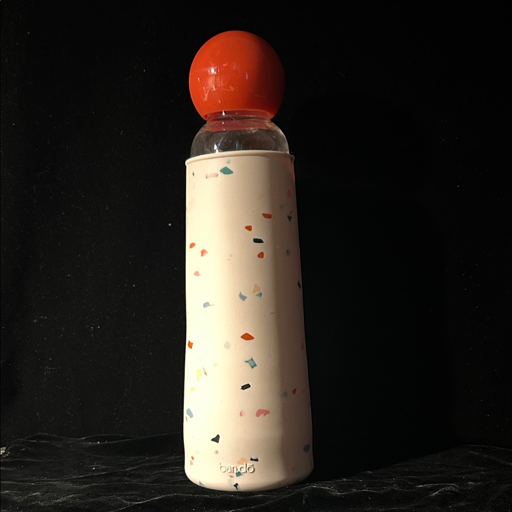 ban.do Confetti Pattern Water Bottle with Bright Orange Top